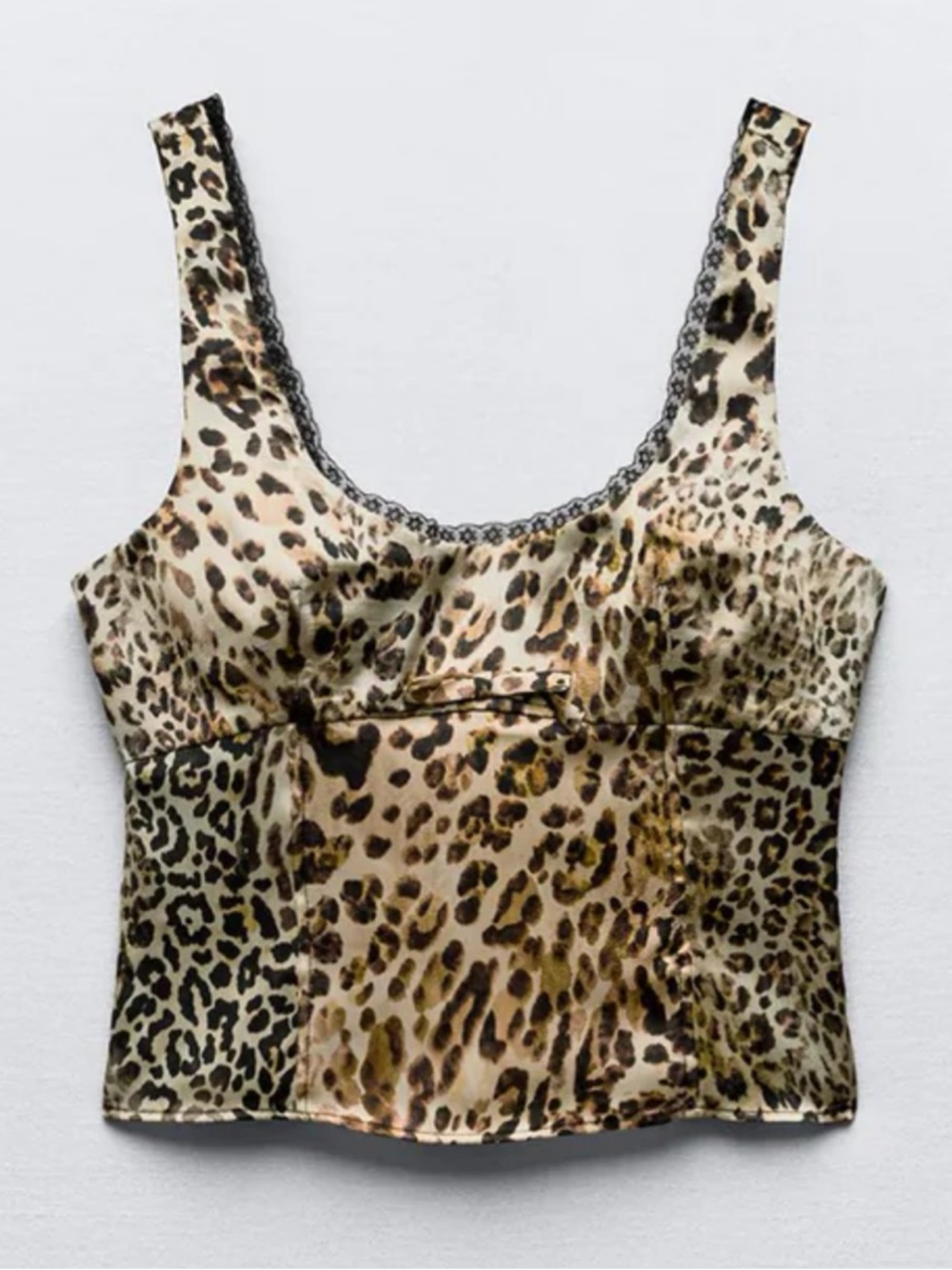 NWOT ZARA Satin Effect Animal Print Top S
